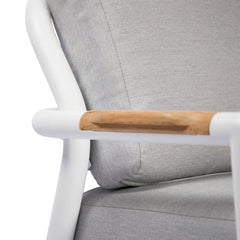 Elementi Santorini Aluminum Swivel Chair Teak Armrests OS2501W