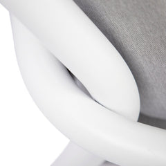 Elementi Santorini Aluminum Swivel Chair Teak Armrests OS2501W