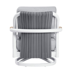 Elementi Santorini Aluminum Swivel Chair Teak Armrests OS2501W