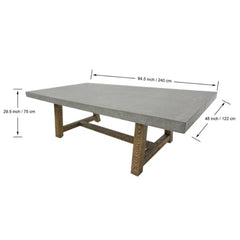 Elementi Seine 94.5" Rectangular Concrete Dining Table FDM01