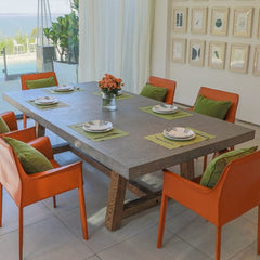 Elementi Seine 94.5" Rectangular Concrete Dining Table FDM01