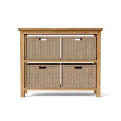 Wicker baskets shown in the Spa Towel Console - detail