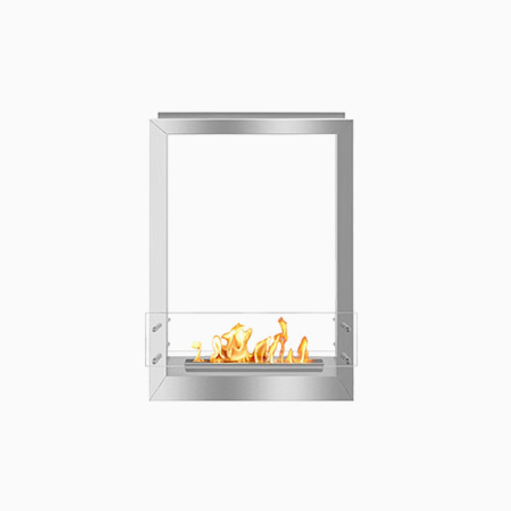 The Bio Flame 24-inch ventless ethanol firebox, double-sided stainless steel