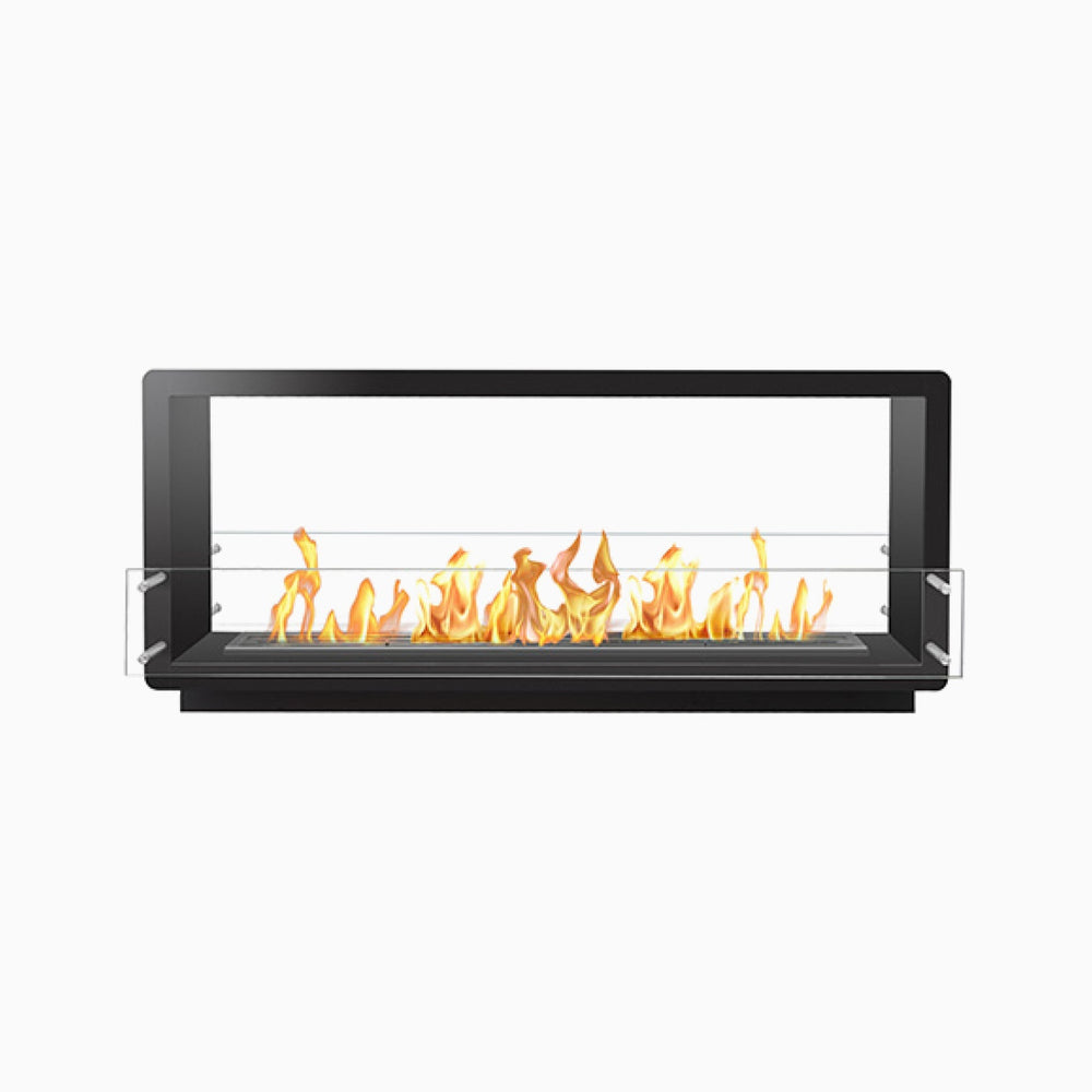 The Bio Flame 60-inch ventless ethanol firebox, double-sided black