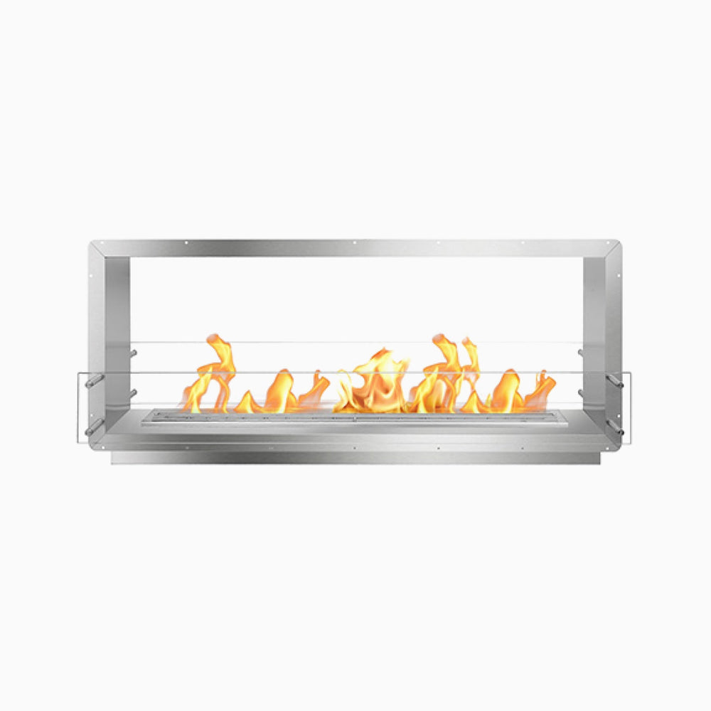 The Bio Flame 60-inch ventless ethanol firebox, double-sided stainless steel