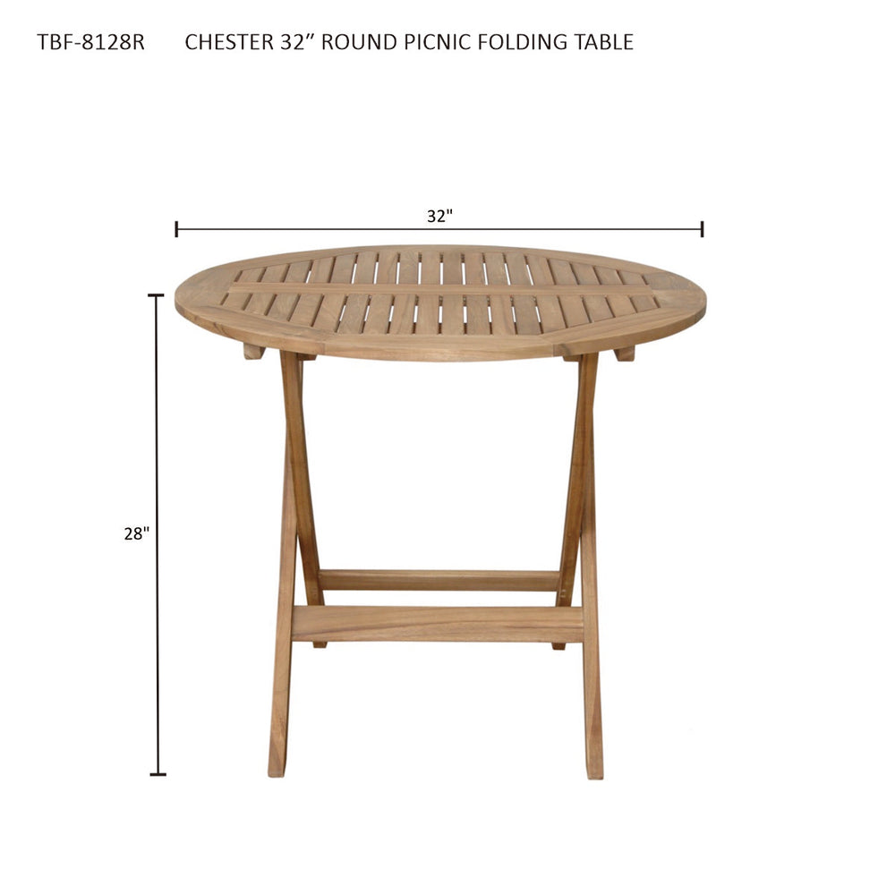 Chester 32" Round Folding Picnic Table