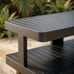 Granada Aluminum Coffee Table with Teak and Aluminum