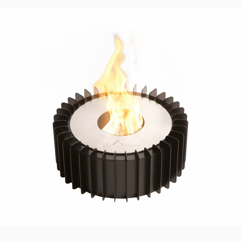 The Bio Flame 13-inch round grate kit in stainless steel