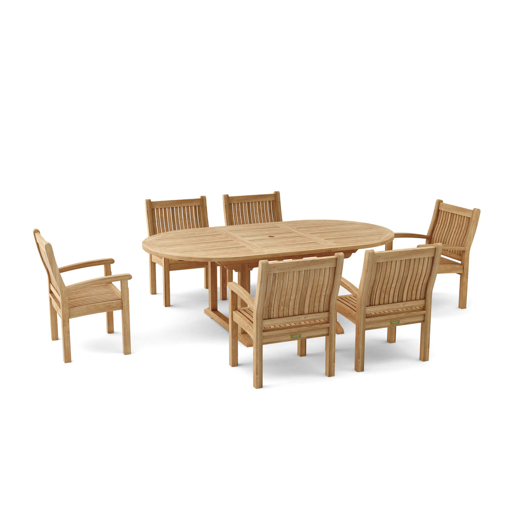Bahama Sahara Armchair 7-Piece 87" Oval Dining Set - image 5