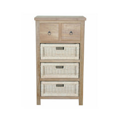 Safari Occasional Table w/ Drawer & Rattan Baskets - image 4