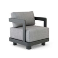 Granada Deep Seating Aluminum Armchair with Teak and Aluminum
