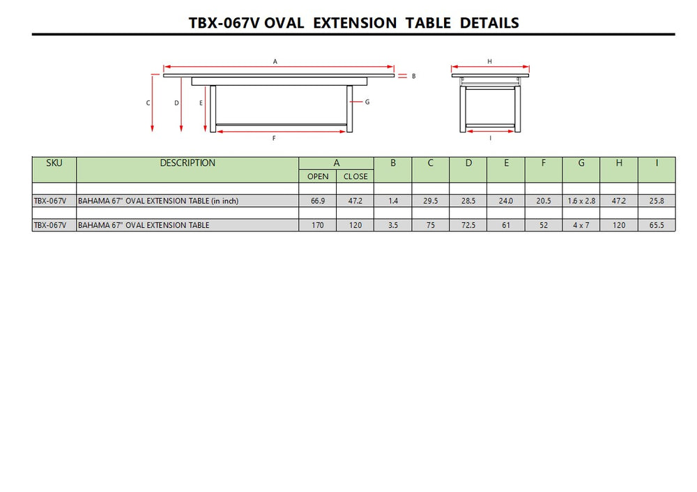 Bahama 67" Oval Extension Table - image 6
