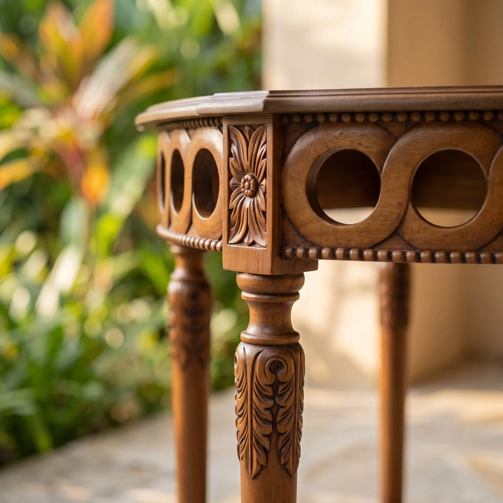 Neoclassical Demilune Console