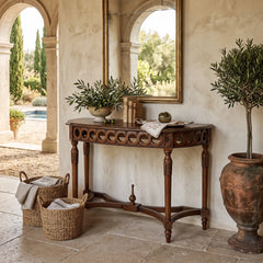 Neoclassical Demilune Console