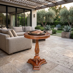 Occasional Flower Side Table in Mahogany