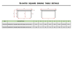 Windsor 47" Square Dining Table - image 7