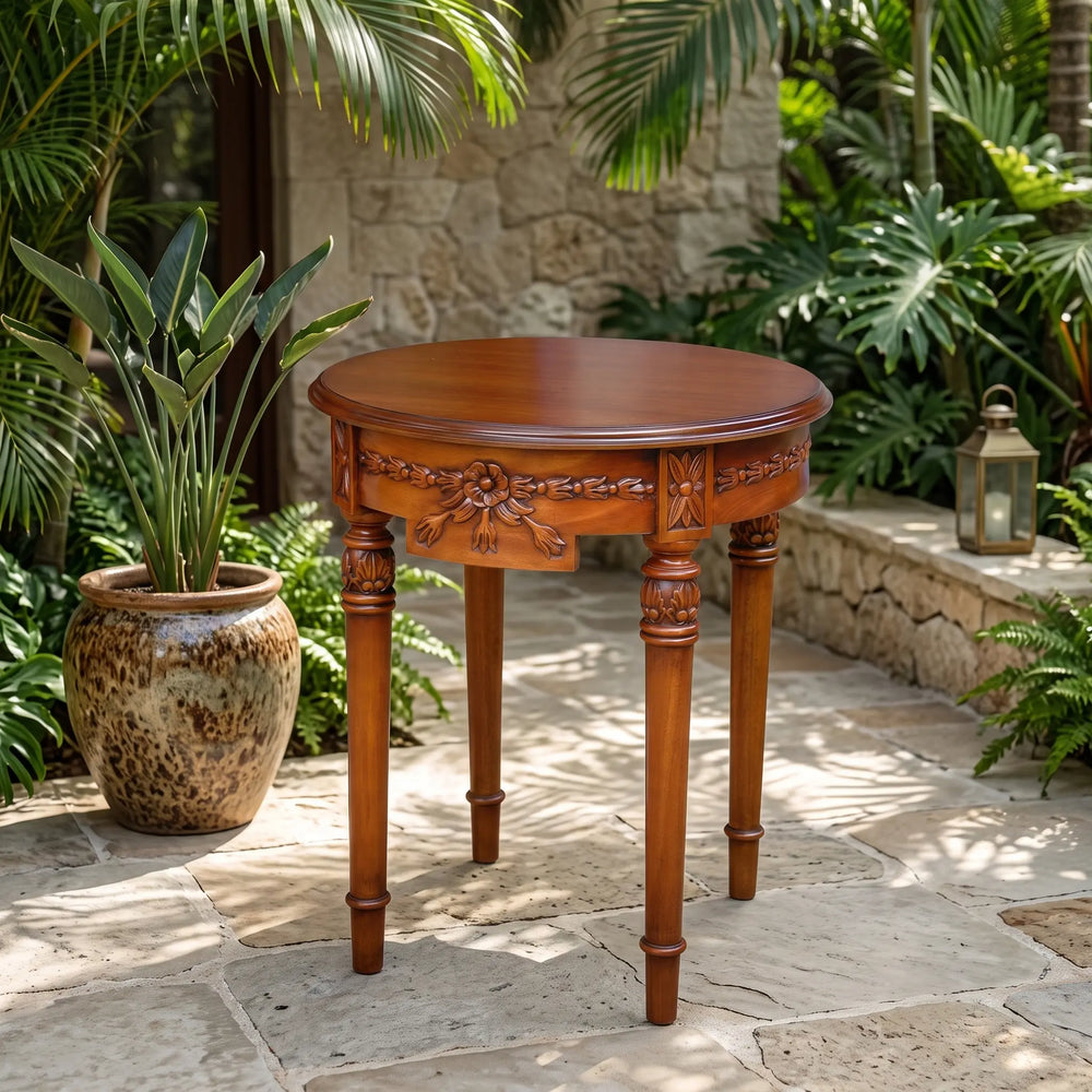 Regency Flower Side Table in Mahogany