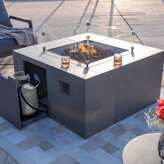 Elementi Rocky Fire Table OFG310 With Propane Tank Drawer