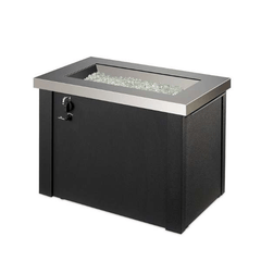The Outdoor GreatRoom Stainless Steel Providence Rectangular Gas Fire Pit Table PROV-1224-SS