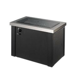The Outdoor GreatRoom Stainless Steel Providence Rectangular Gas Fire Pit Table PROV-1224-SS