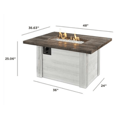 The Outdoor GreatRoom Alcott Rectangular Gas Fire Pit Table ALC-1224