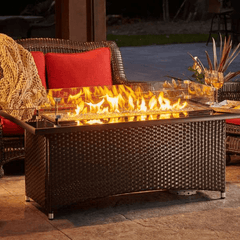 The Outdoor GreatRoom Balsam Montego Linear Gas Fire Pit Table MG-1242-BLSM-K