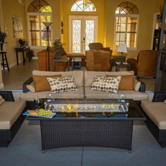 The Outdoor GreatRoom Balsam Montego Linear Gas Fire Pit Table MG-1242-BLSM-K
