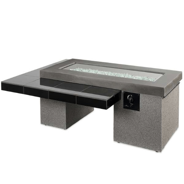 The Outdoor GreatRoom Black Uptown Linear Gas Fire Pit Table UPT-1242