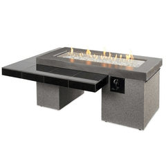 The Outdoor GreatRoom Black Uptown Linear Gas Fire Pit Table UPT-1242