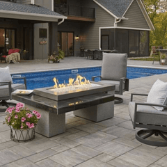 The Outdoor GreatRoom Black Uptown Linear Gas Fire Pit Table UPT-1242