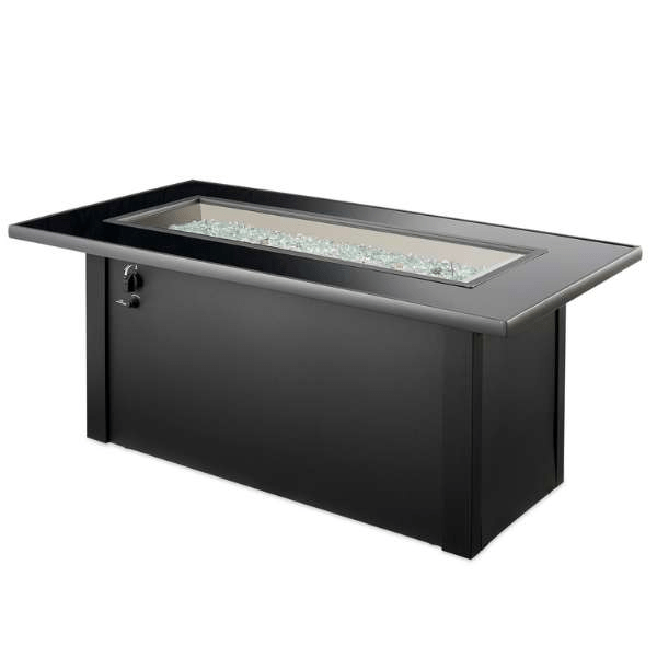 The Outdoor GreatRoom Monte Carlo Linear Gas Fire Pit Table MCR-1242-BLK-K