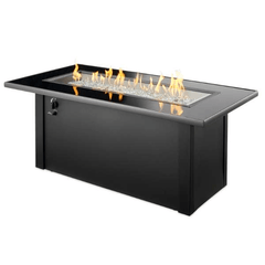 The Outdoor GreatRoom Monte Carlo Linear Gas Fire Pit Table MCR-1242-BLK-K