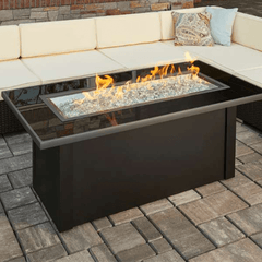 The Outdoor GreatRoom Monte Carlo Linear Gas Fire Pit Table MCR-1242-BLK-K