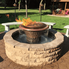 The Outdoor Plus Olympian Round 360° Copper Fire & Water Fountain