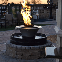 The Outdoor Plus Olympian Round 360° Copper Fire & Water Fountain