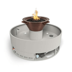 The Outdoor Plus Olympian Round 4-Way Copper Fire & Water Fountain