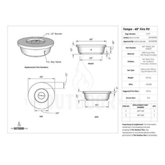 The Outdoor Plus Tempe 48" Concrete Fire Pit OPT-TEM48