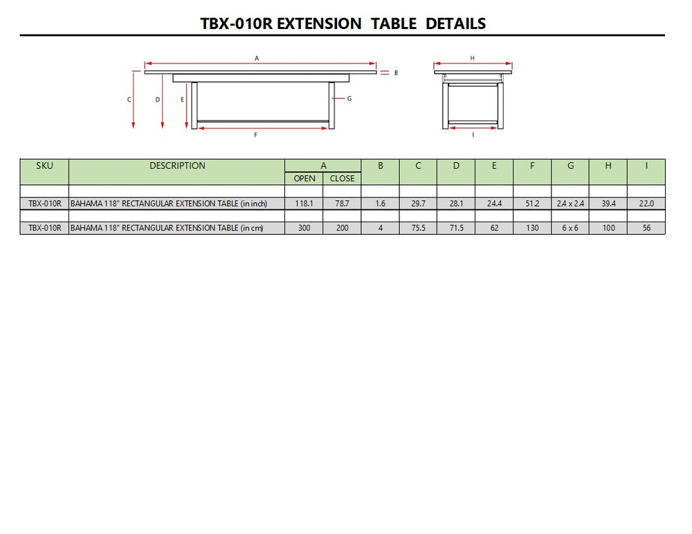 Bahama 10-Foot Rectangular Extension Table - image 7