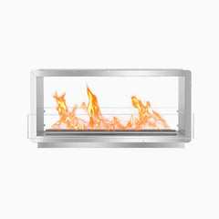 The Bio Flame XL ventless ethanol firebox, double-sided stainless steel