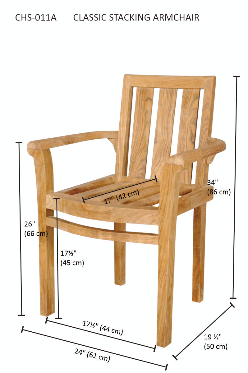 Classic Stackable Armchair (Fully Built & 4 pcs in a box) - image 6